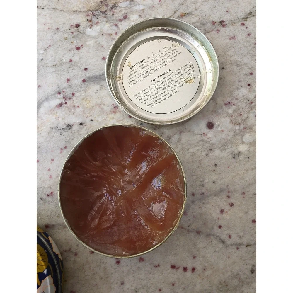Raleigh salve tins. 5oz 1-medicated ointment 1 antiseptic salve‎